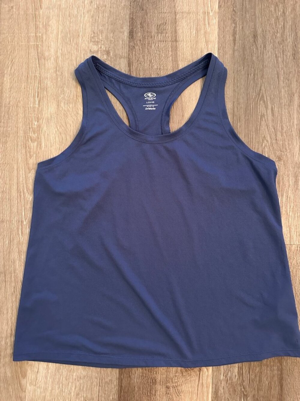 Athletic works driworks blue tank top size large